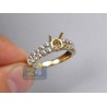 14K Yellow Gold 0.81 ct Two Row Diamond Engagement Ring Setting