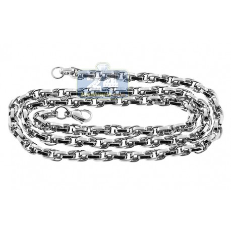Stainless Steel Mens Twisted Link Chain 28 Inches