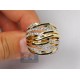 14K Yellow Gold 1.13 ct Diamond Womens Openwork Crisscross Ring