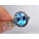Black PVD 14K Gold 11.80 ct Blue Topaz Womens Cocktail Ring