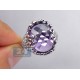 14K White Gold 12.80 ct Purple Amethyst Diamond Cocktail Ring