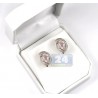 Womens Quartz Diamond Oval Huggie Earrings 14K Rose Gold 5.70 ct