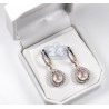 Womens Quartz Diamond Halo Drop Earrings 14K Rose Gold 7.11 ct