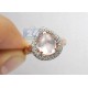 14K Rose Gold 3.11 ct Pink Quartz Diamond Womens Cocktail Ring