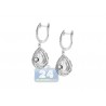 Womens Green Amethyst Diamond Earrings 14K White Gold 7.17 ct