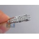 14K White Gold 1.81 ct 2 Row Diamond Womens Eternity Ring