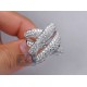 14K White Gold 5.02 ct Diamond Large Criss Cross Ring
