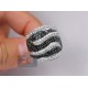 14K Gold 4.06 ct Black White Diamond Wave Womens Ring