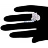 14K White Gold 1.18 ct Diamond Flower Shaped Cocktail Ring