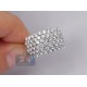 14K White Gold 4.01 ct 6 Rows Diamond Womens Band Ring