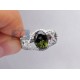 14K White Gold 3.20 ct Tourmaline Diamond Openwork Cocktail Ring