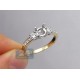 14K 2 Tone Gold 0.58 ct Round Diamond Engagement Ring Setting
