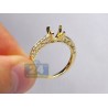 14K Yellow Gold 0.37 ct Diamond Solitaire Vintage Semi Mount Engagement Ring