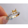18K Yellow Gold 0.96 ct Diamond Vintage Semi Mount Engagement Ring