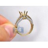 18K Yellow Gold 0.88 ct Diamond Filigree Semi Mount Engagement Ring