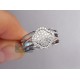 14K White Gold 0.55 ct Diamond Openwork Multiband Womens Ring