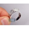 14K White Gold 0.55 ct Diamond Openwork Multiband Womens Ring