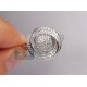 14K White Gold 1.27 ct Diamond Womens Round Flower Ring