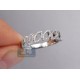 14K White Gold 0.33 ct Diamond Open Ovals Womens Ring