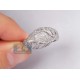 14K White Gold 0.84 ct Diamond Vintage Openwork Dome Ring