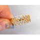 14K Yellow Gold 0.38 ct Diamond Vintage Womens Mesh Ring
