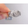 14K White Gold 0.37 ct Diamond Floral Womens Vintage Band Ring