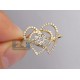 14K Yellow Gold 0.63 ct Diamond Cluster Womens Openwork Heart Ring