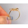 14K Yellow Gold 0.63 ct Diamond Cluster Womens Openwork Heart Ring