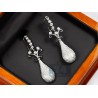 Womens Diamond Vintage Drop Earrings 14K White Gold 6.36 ct