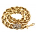 Italian 10K Yellow Gold Hollow Rope Mens Chain 9 mm