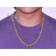 Italian 10K Yellow Gold Hollow Rope Mens Chain 9 mm