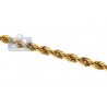 Italian 10K Yellow Gold Hollow Rope Mens Chain Necklace 8mm