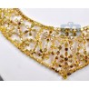 Womens Fancy Diamond Necklace Solid 18K Yellow Gold 72.78ct 18"