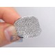 14K White Gold 2.72 ct Diamond Womens Wave Band Ring