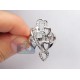 Matte 14K White Gold 0.55 ct Diamond Multi Heart Womens Ring