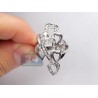 Matte 14K White Gold 0.55 ct Diamond Openwork Multi Heart Womens Ring