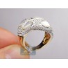 14K Yellow Gold 4.52 ct Diamond Womens Dome Opal Ring