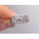 14K White Gold 0.37 ct Diamond Womens Openwork Mesh Ring