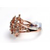 14K Rose Gold 1.80 ct Diamond Cluster Womens Flower Ring