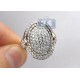 14K Pink Gold 3.27 ct Pave Diamond Womens Oval Ring