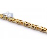 14K Yellow Gold Byzantine Diamond Cut Link Mens Chain 3.5 mm