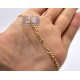14K Yellow Gold Hollow Figaro Link Mens Chain 4 mm