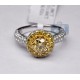 GIA 18K Gold 2.28 ct Fancy Intense Yellow Diamond Engagement Ring