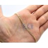 14K Yellow Gold Solid Cuban Diamond Cut Link Mens Chain 3 mm