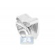14K White Gold 0.75 ct Round Princess Cut Diamond Mens Signet Ring