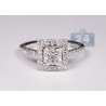 18K White Gold 1.75 ct Princess Cut Diamond Womens Engagement Ring