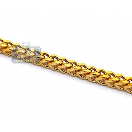 14k Gold Plated Silver Chain 14K Yellow Gold-Plated Hollow Franco