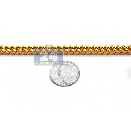 thumbnail image 2 of Goldum NYC Franco Chain – 14K Yellow Gold Plated Sterling Silver – Italy Style, All Sizes 2 of 2