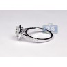 Womens Diamond Engagement Ring Wedding Band Set 18K White Gold