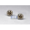 Womens Cognac Diamond Martini Stud Earrings 18K White Gold